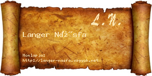 Langer Násfa névjegykártya